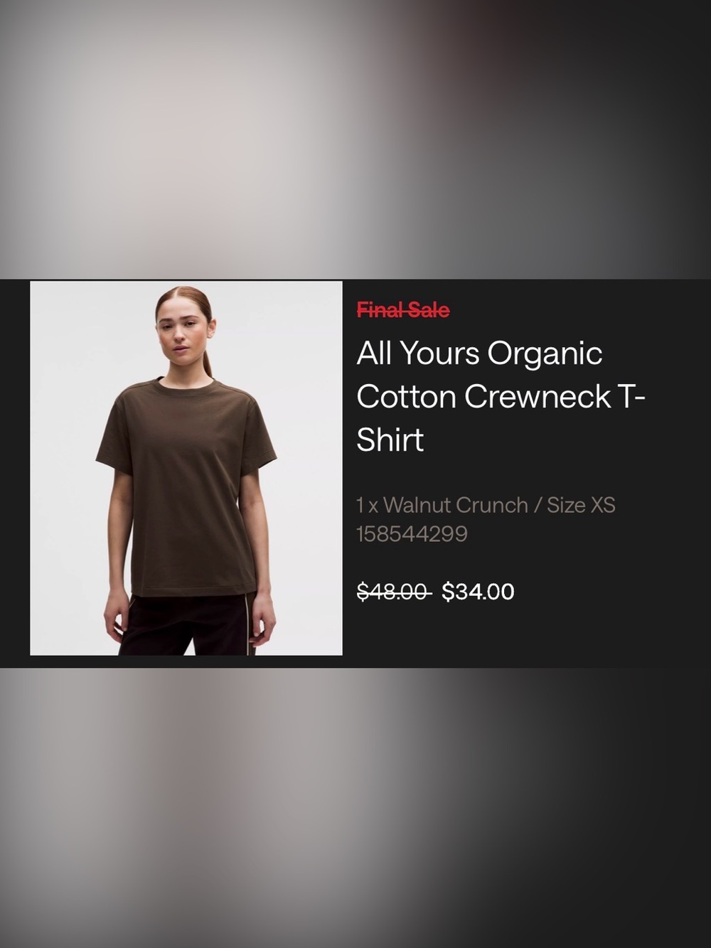 Lululemon All Yours Organic Cotton Crewneck T Shirt Sz XS
